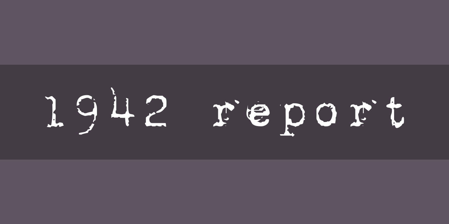 Font 1942 report